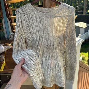 Lucky Brand XS women’s soft beige knit long sweater